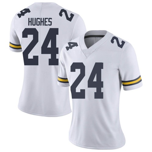 Danny Hughes Michigan Wolverines Women's NCAA #24 White Limited Brand Jordan College Stitched Football Jersey BDR6354OS